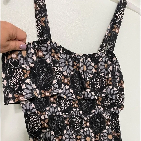 NY Collection maxi dress size Medium 5 inch ruffle around top - Picture 5 of 8